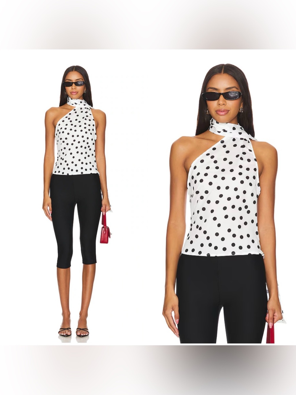 NWT MORE TO COME Rialta Top in Polka Dots